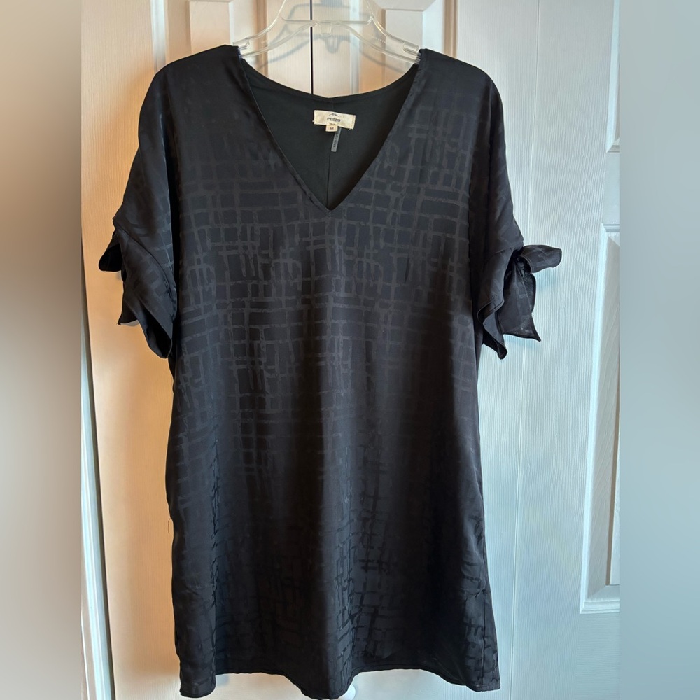 Black Slip Dress - V-Neck